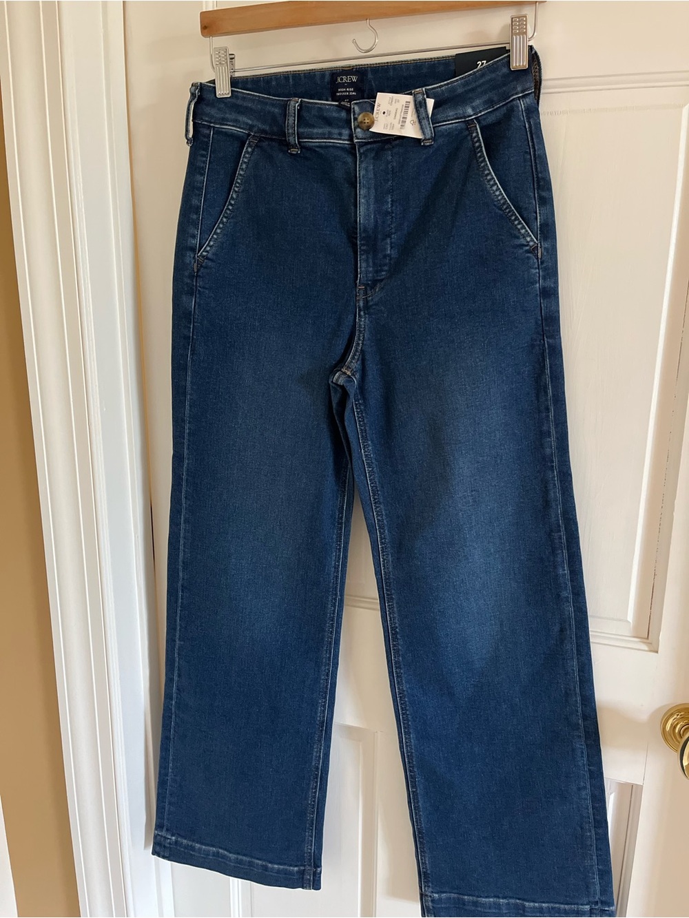 J. Crew Wide-Leg Jeans in Deep Blue Denim